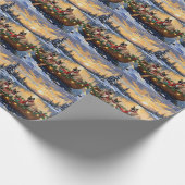 Siamesisches Katzen-Weihnachtsboot-Fest Geschenkpapier (Ecke)