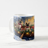 Siamesisches Katzen-Weihnachtsboot-Fest Kaffeetasse (Vorderseite Links)