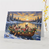 Siamesisches Katzen-Weihnachtsboot-Fest Karte (Gelbe Blume)