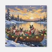 Siamesisches Katzen-Weihnachtsboot-Fest Magnet (Vorne)