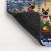 Siamesisches Katzen-Weihnachtsboot-Fest Mousepad (Ecke)