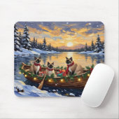Siamesisches Katzen-Weihnachtsboot-Fest Mousepad (Mit Mouse)
