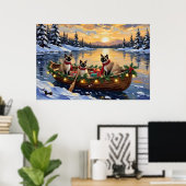Siamesisches Katzen-Weihnachtsboot-Fest Poster (Heimbüro)