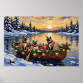 Siamesisches Katzen-Weihnachtsboot-Fest Poster (Vorne)