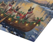 Siamesisches Katzen-Weihnachtsboot-Fest Schneidebrett (Ecke)