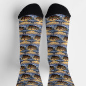 Siamesisches Katzen-Weihnachtsboot-Fest Socken (Oben)