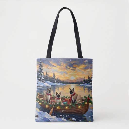 Siamesisches Katzen-Weihnachtsboot-Fest Tasche (Vorderseite)