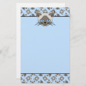 Siamesisches Mit Augen Cat Faces Graphic Art Muste Briefpapier (Vorne/Hinten)