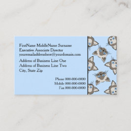Siamesisches Mit Augen Cat Faces Graphic Art Muste Visitenkarte