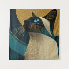 Siamesisches Mosaikporträt Wandteppich