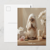 Siamessische Katze im Spa Danke Postkarte (Vorne/Hinten)