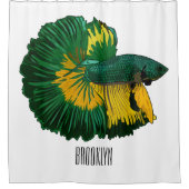 Siamische Bekämpfung des Cartoon Duschvorhang (Vorderseite)