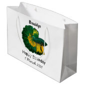 Siamische Bekämpfung des Cartoon Große Geschenktüte (Rückseite Schrägansicht)