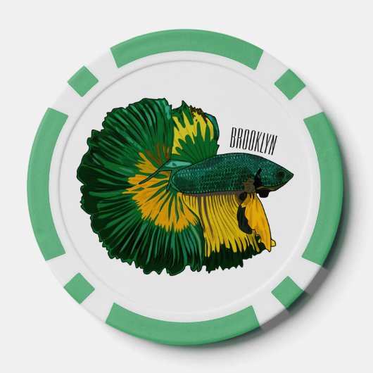 Siamische Bekämpfung des Cartoon Pokerchips (Rückseite)