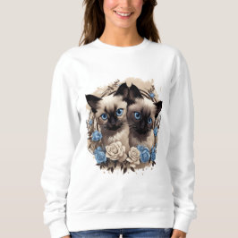 Siamische Kätzchen Sweatshirt für Katzen Liebhaber
