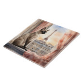 Siamische Katze Entspannen am Pariser Fensterplatz Fliese (Seite)