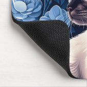 Siamische Katze in Blumen Mousepad (Ecke)