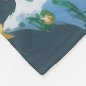 Siamische Katze läuft im Schnee mit Weihnachtsmütz Fleecedecke (Ecke)