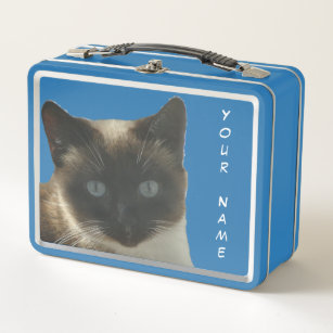 Siamische Katze mit leuchtend blauen Augen Lunchbo Metall Brotdose
