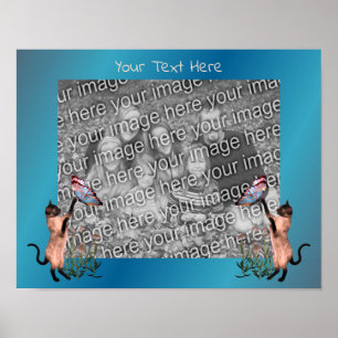 Siamische Katzen Schmetterlinge ergänzen Ihr Foto Poster