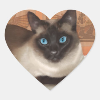 Siamische Katzenaufkleber Herz-Aufkleber