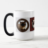 Siamische Katzenfamilie Foto Geschenk Morphing Tas Verwandlungstasse (Links)