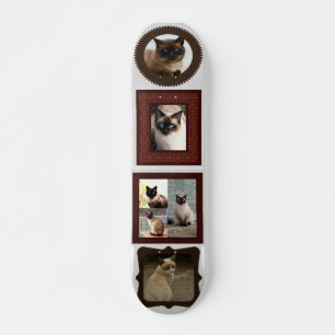Siamische Katzenfamilie Foto Geschenk Skateboard