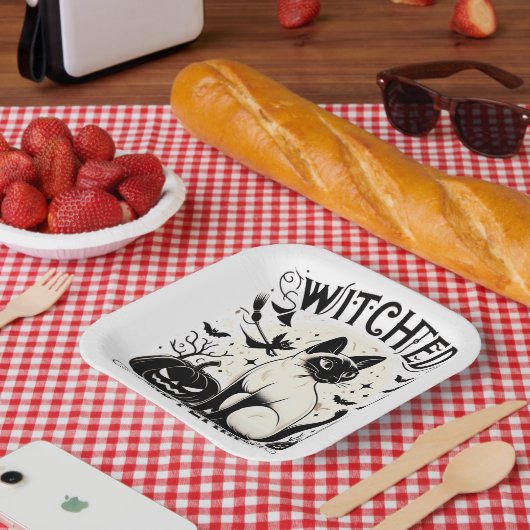 Siamische Katzenmagie: bezaubert und frei Pappteller (Picknick)