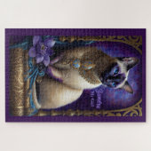 Siamische Katzenmalerei, Juwelen und Blume Puzzle (Horizontal)