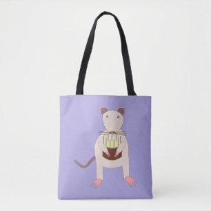 Siamische Ratte mit Birthday Cake doppelseitige Pr Tasche