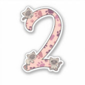 Siamkatze am zweiten Geburtstag für Kinder Aufkleb Aufkleber (Vorderseite)