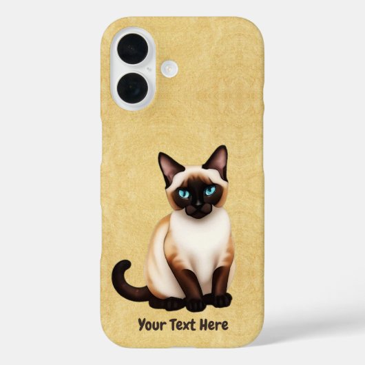 Siamkatze auf altem Papier Case-Mate iPhone Hülle (Rückseite)