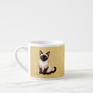 Siamkatze auf altem Papier Espressotasse