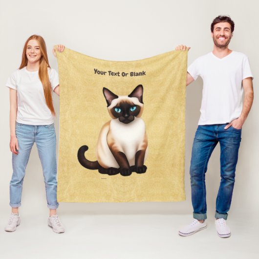 Siamkatze auf altem Papier Fleecedecke (Beispiel)