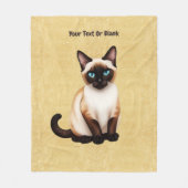 Siamkatze auf altem Papier Fleecedecke (Vorderseite)