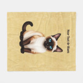 Siamkatze auf altem Papier Fleecedecke (Vorderseite (Horizontal))