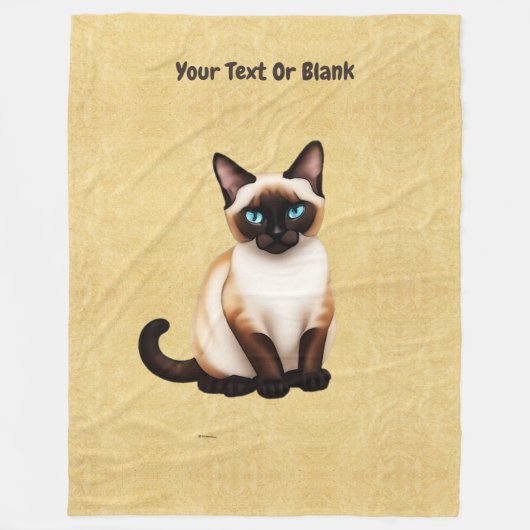 Siamkatze auf altem Papier Fleecedecke (Vorderseite)