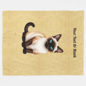 Siamkatze auf altem Papier Fleecedecke (Vorderseite (Horizontal))
