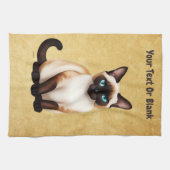 Siamkatze auf altem Papier Geschirrtuch (Horizontal)