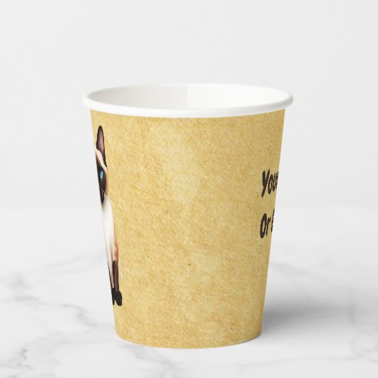 Siamkatze auf altem Papier Pappbecher (Links)