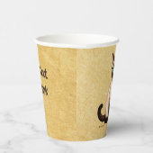 Siamkatze auf altem Papier Pappbecher (Rechts)