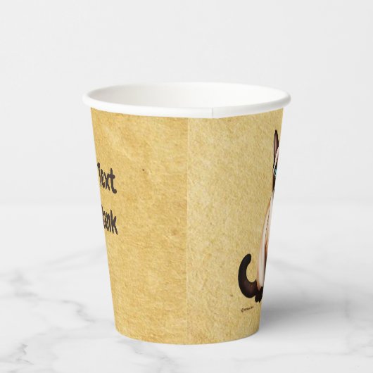 Siamkatze auf altem Papier Pappbecher (Rechts)