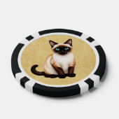 Siamkatze auf altem Papier Pokerchips (Einzeln)