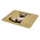 Siamkatze auf altem Papier Schneidebrett (Ecke)