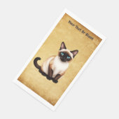 Siamkatze auf altem Papier Serviette (Ecke)