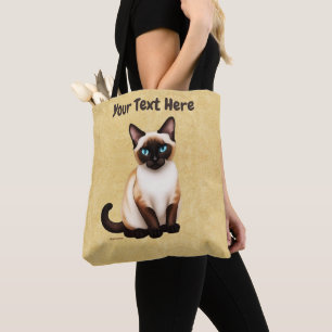 Siamkatze auf altem Papier Tasche