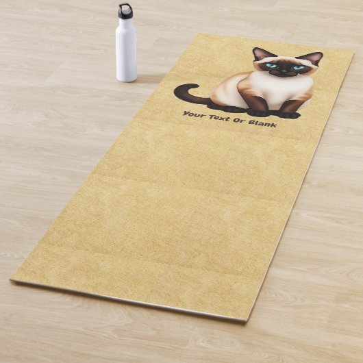 Siamkatze auf altem Papier Yogamatte (Beispiel)
