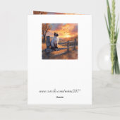 Siamkatze auf Splitterzaun Geburtstag Karte (Rückseite)