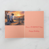 Siamkatze auf Splitterzaun Geburtstag Karte (Innenseite)