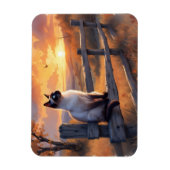 Siamkatze auf Splitterzaun Magnet (Vertikal)